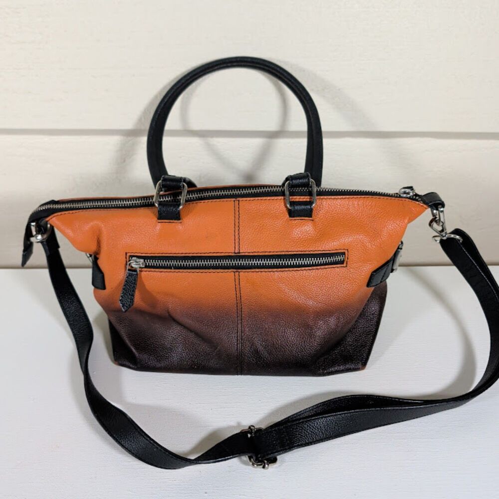 RARE Harley-Davidson Women's Garage Burnished Leather Satchel  Ombre LG8002L - Picture 4 of 4